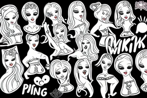 Wiking pinnupgirl tattoo idea