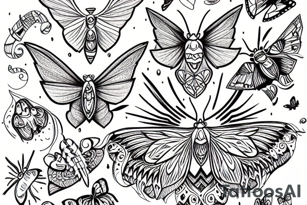 a moth that likes rainbows tattoo idea
