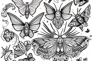 a moth that likes rainbows tattoo idea