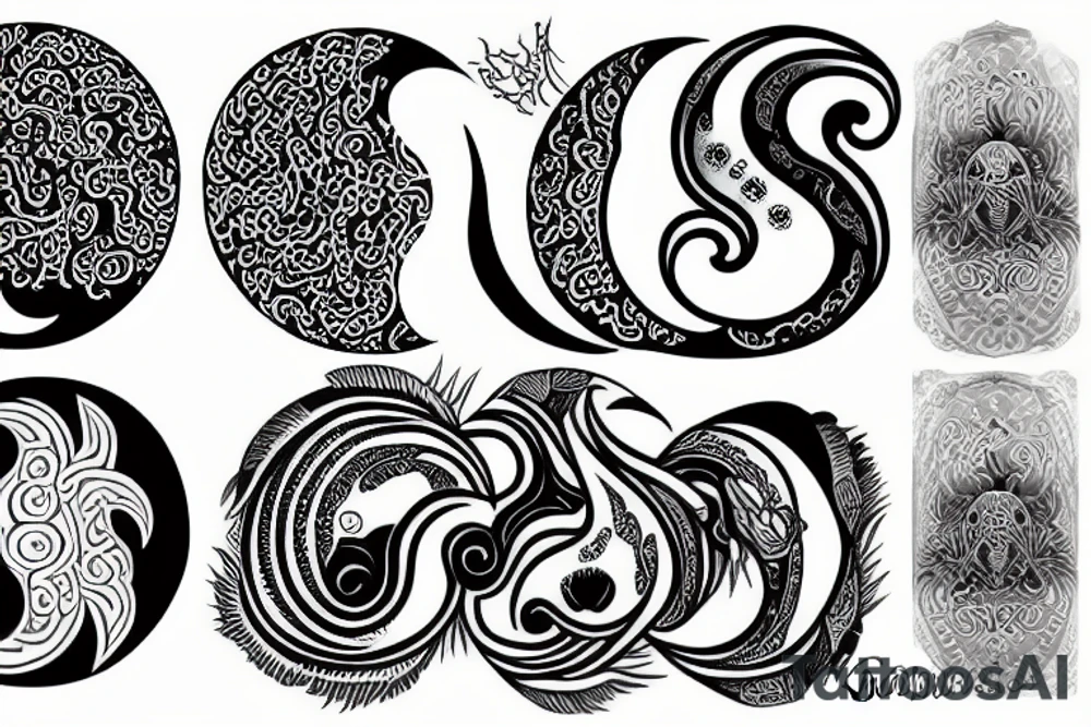 ying-yang moon tattoo idea