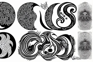 ying-yang moon tattoo idea