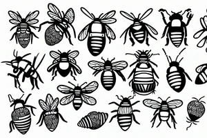 Trippy Bee and Honeycomb tattoo idea
