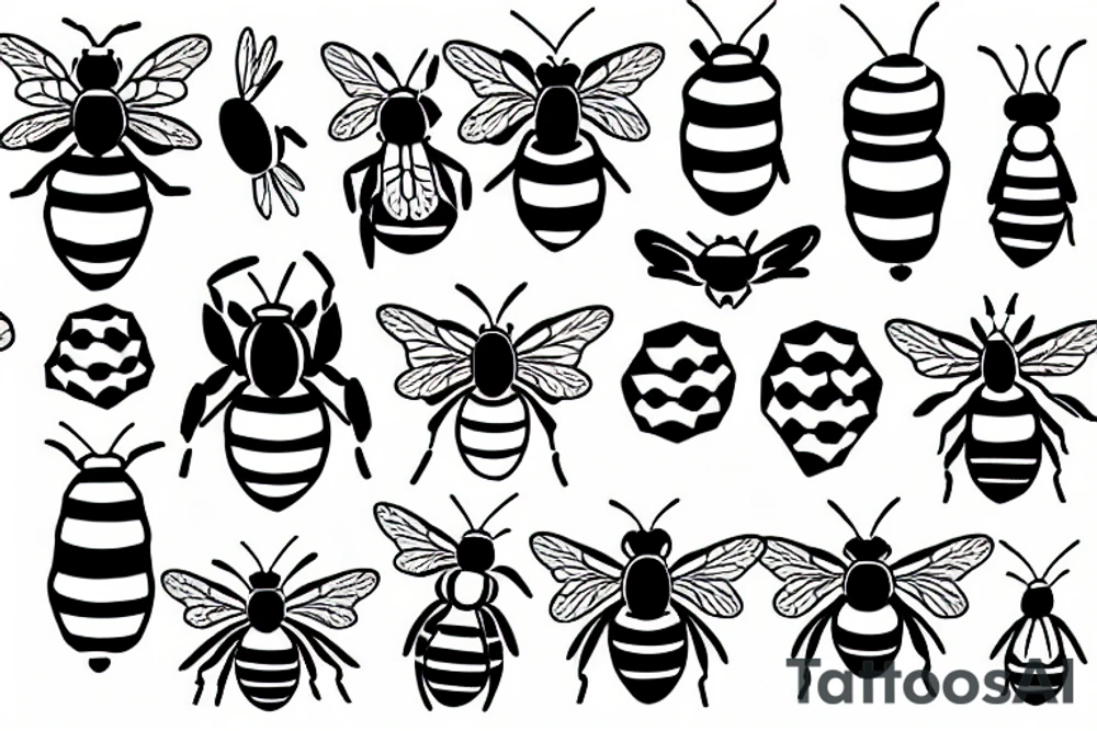 Bee and Honeycomb tattoo idea