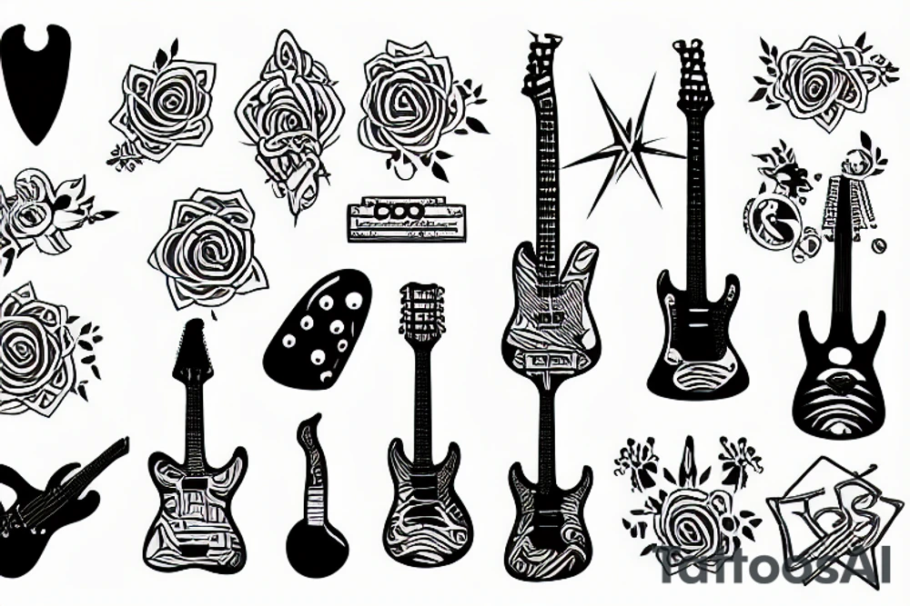 Trippy Guitar tattoo idea