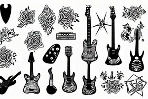 Trippy Guitar tattoo idea