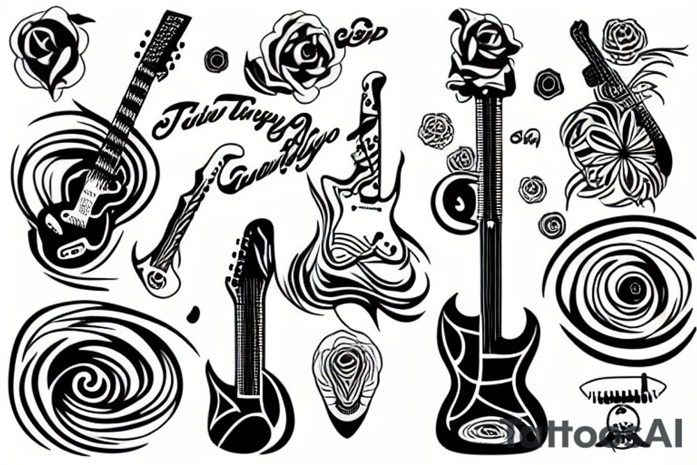 Trippy Guitar tattoo idea