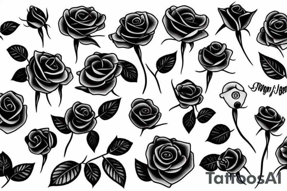 some roses with  a wasp tattoo idea
