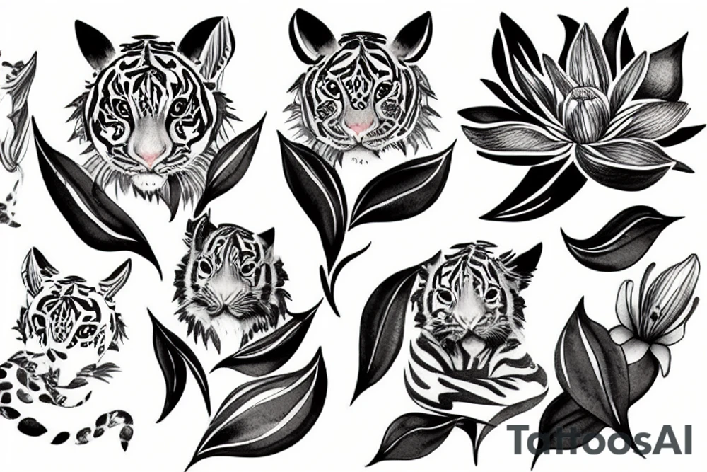 Lily tiger tattoo idea