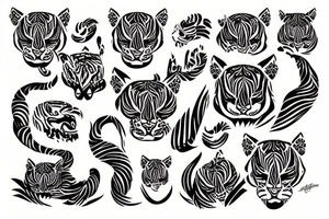 Lily tiger tattoo idea