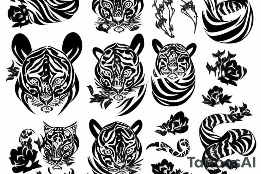 Lily tiger tattoo idea