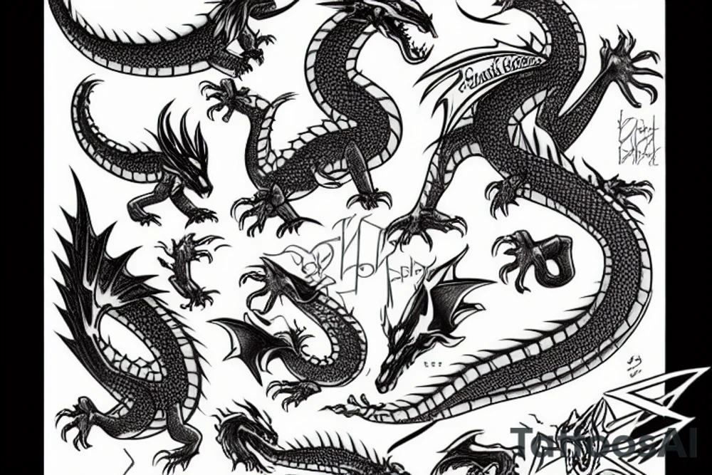 Nerdy dragon tattoo idea