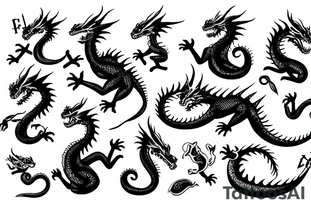 Lazy dragon tattoo idea