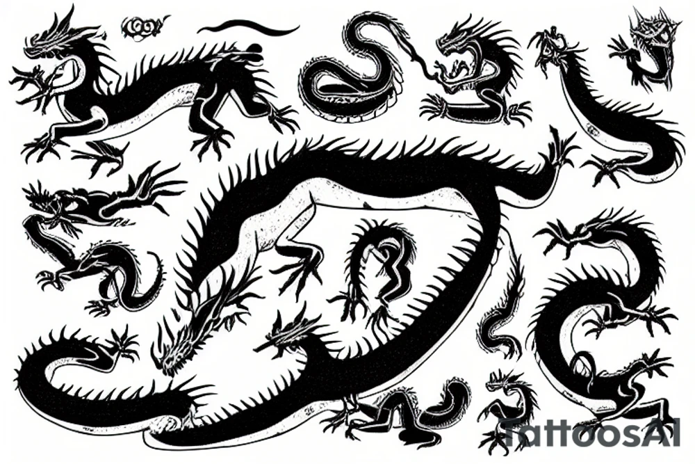Lazy dragon tattoo idea