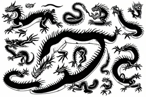 Lazy dragon tattoo idea