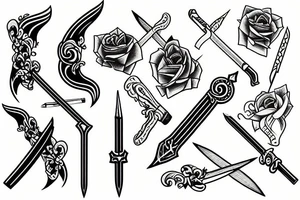 A pencil and a sword fighting tattoo idea