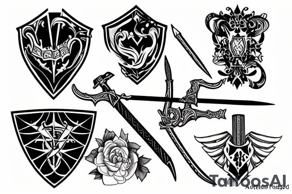 A pencil and a sword fighting tattoo idea