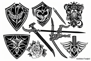 A pencil and a sword fighting tattoo idea