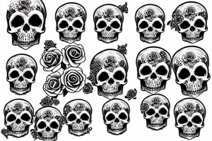 a memento mori with skull and roses tattoo idea
