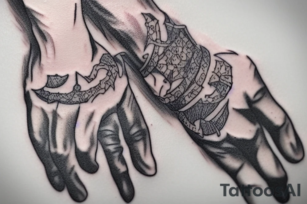 a tattoo on the forearm that is themed off of the movie, lord of the rings in sketch style. 

I would also like there two be two hands almost touching like the painting creation of adam on the sistine chapel. Between the two finger that are almost touch, have there be a ring. tattoo idea