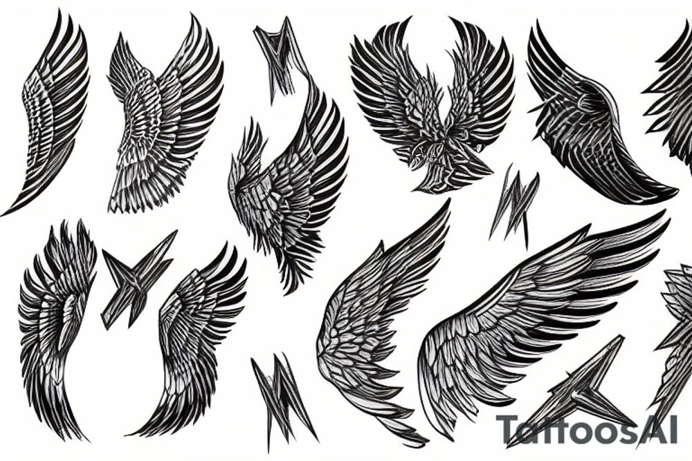 angle wings in winter tattoo idea