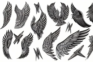 angle wings in winter tattoo idea