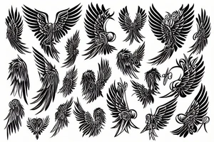 angle wings in winter tattoo idea
