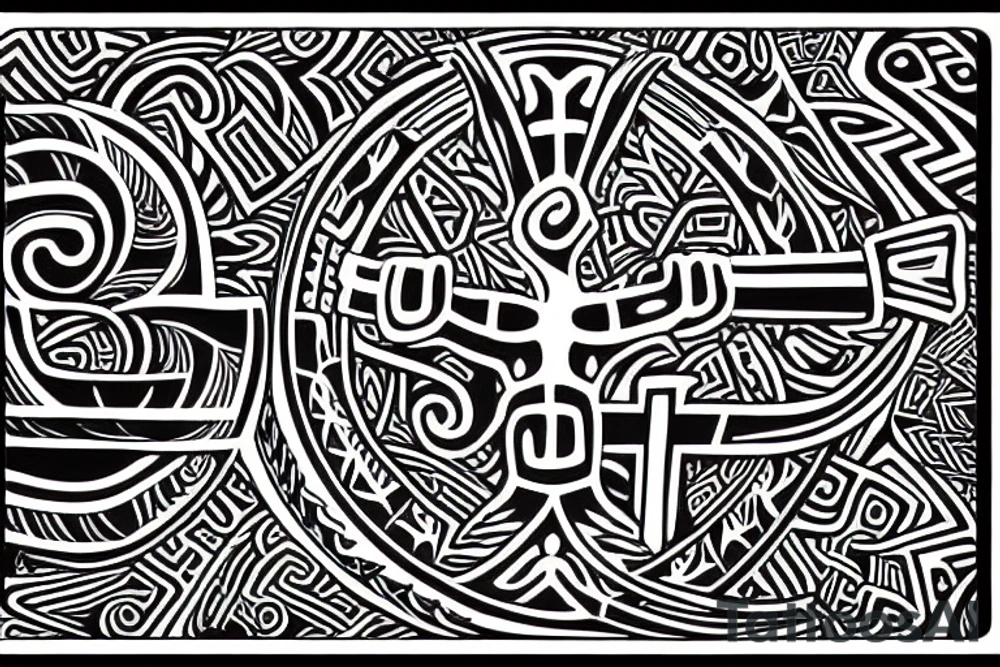 Maori Tattoo with a cross tattoo idea
