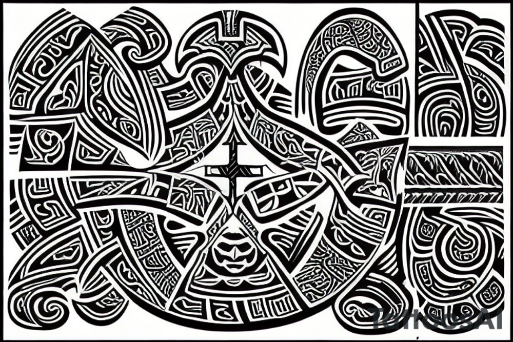 Maori Tattoo with a cross tattoo idea