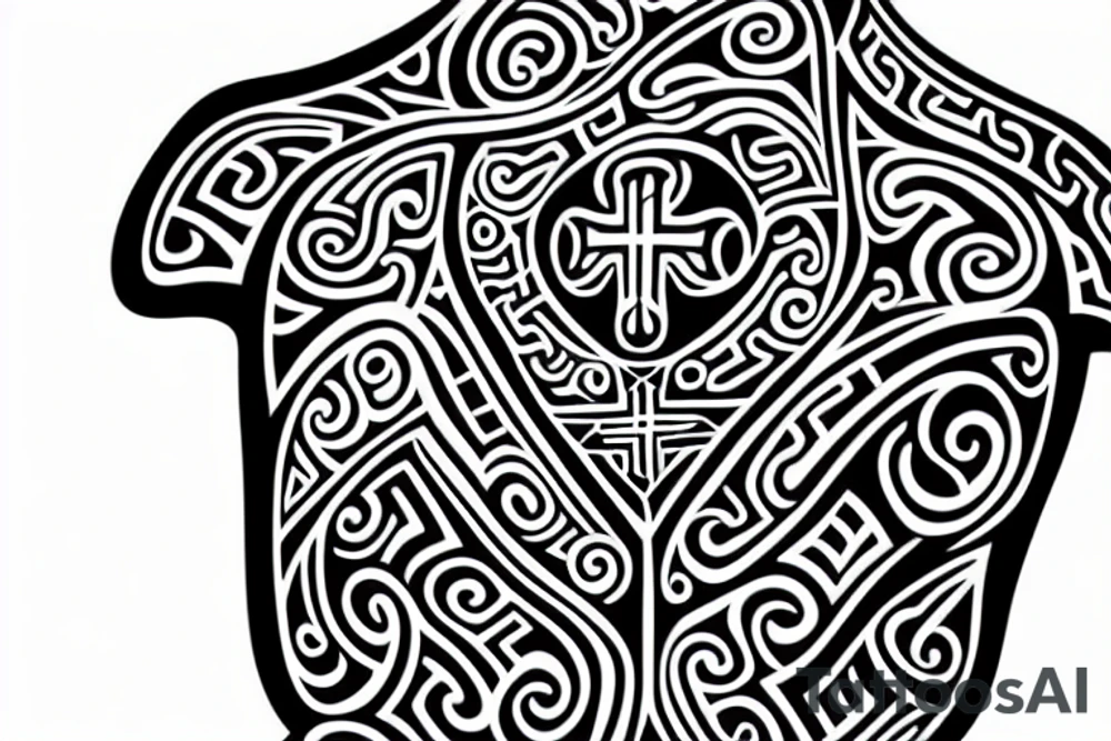 Maori Tattoo with a cross tattoo idea