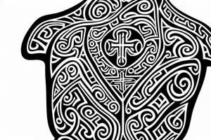 Maori Tattoo with a cross tattoo idea