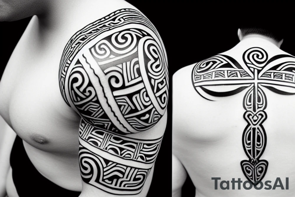 Maori Tattoo with a cross tattoo idea