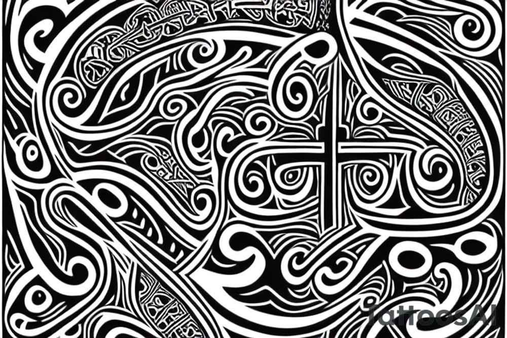 Maori Tattoo with a cross tattoo idea