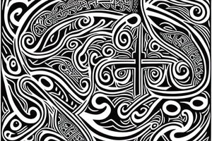 Maori Tattoo with a cross tattoo idea