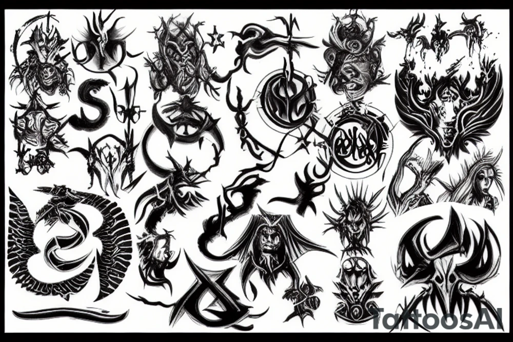 slaanesh and chaos symbol tattoo idea
