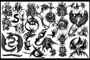 slaanesh and chaos symbol tattoo idea