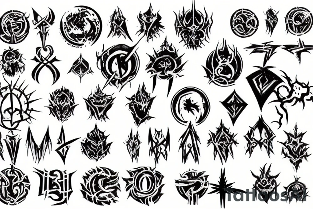 slaanesh and chaos symbol tattoo idea