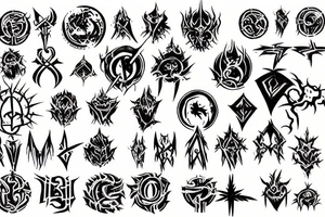 slaanesh and chaos symbol tattoo idea