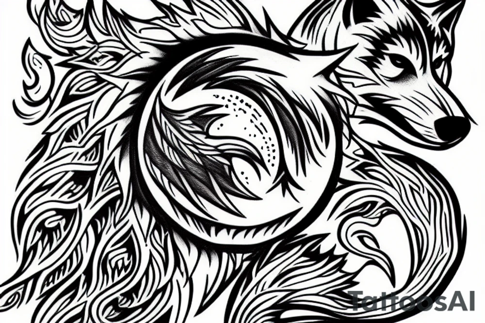 howling wolf tattoo idea