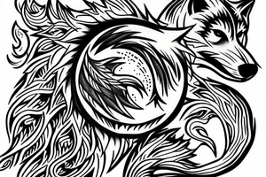 howling wolf tattoo idea
