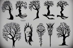 Statue carving itself out of a tree tattoo idea