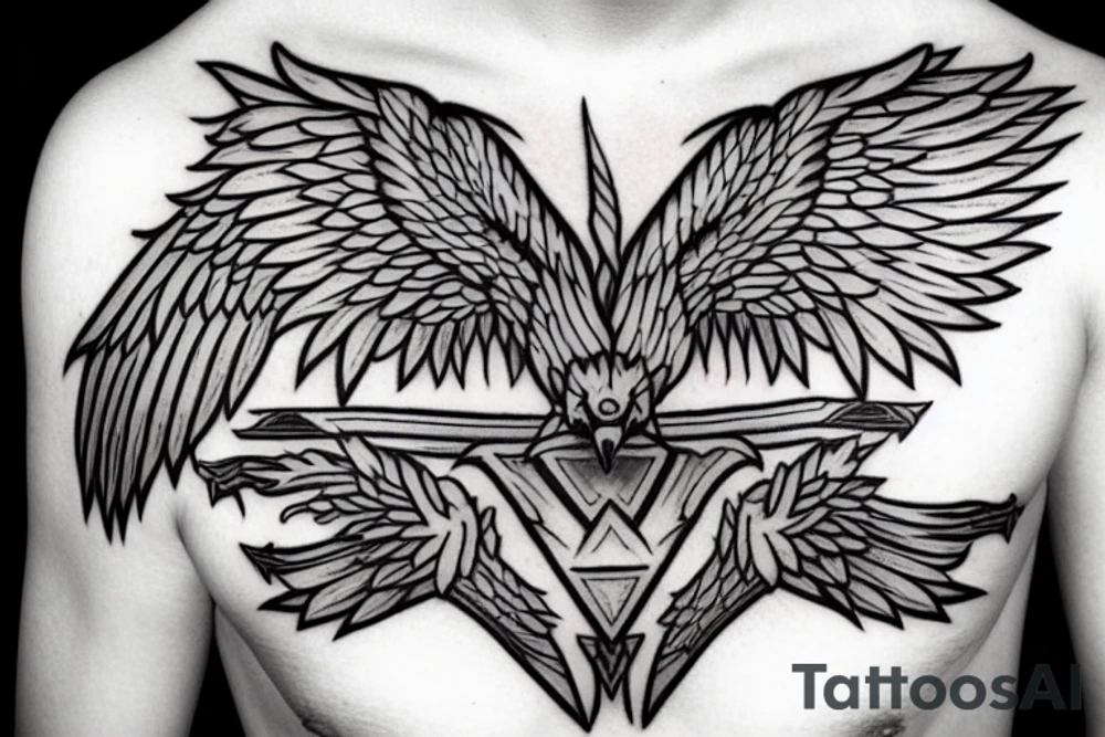 Red kite chest tattoo tattoo idea