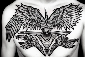 Red kite chest tattoo tattoo idea