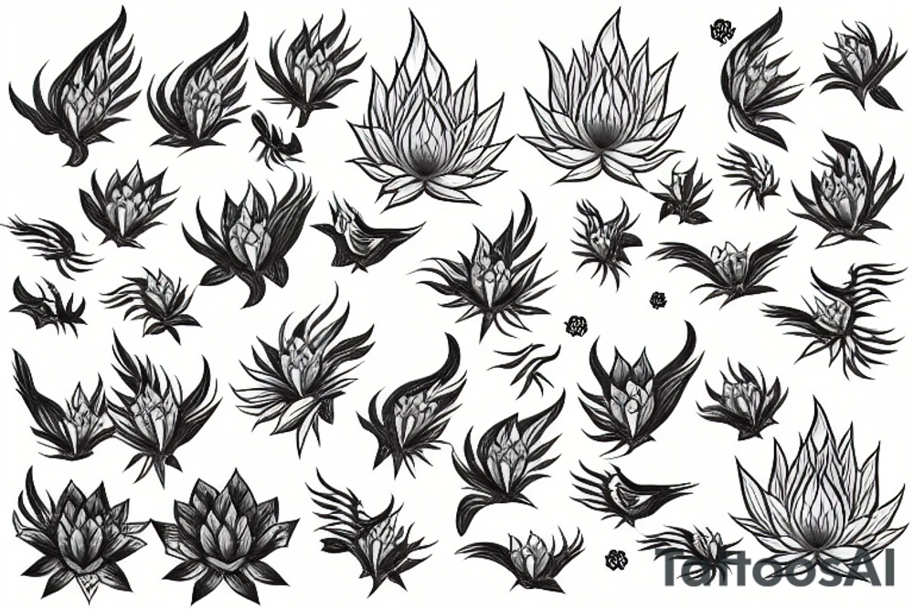 Pheonix a lotus and ivy tattoo idea