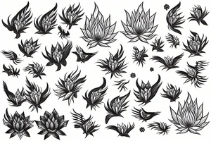 Pheonix a lotus and ivy tattoo idea