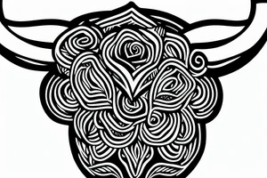 Bull with rose tattoo idea