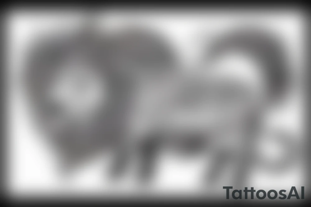 Bull with lion tattoo idea