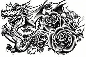 Dragon eats rose tattoo idea