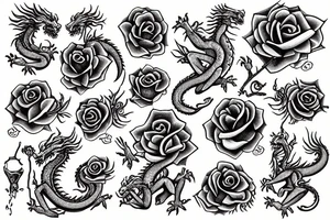 Dragon eats rose tattoo idea