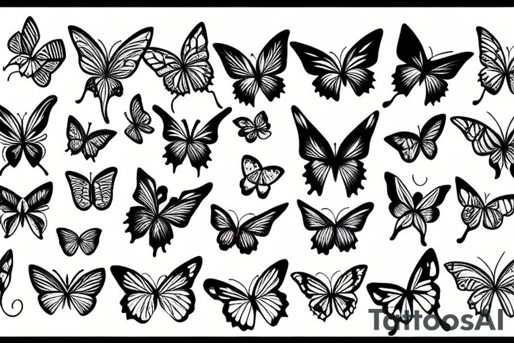 Half Floral half butterfly tattoo idea