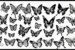 Half Floral half butterfly tattoo idea